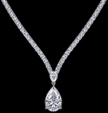 ( Pear + tennis ) Moissanite Diamond  Necklace |   قلادة الماس الموزنايت
