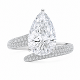 pear -cut Moissanite diamond ring -11.27  carat - خاتم الماس موزنايت