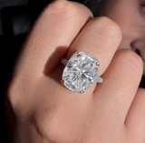 Cushion  cut Moissanite diamond ring -10.91 carat - خاتم الماس موزنايت