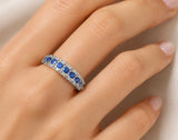sapphire and moissanite Diamond  -ياقوت ازرق والماس موزنايت
