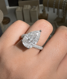 pear -cut Moissanite diamond ring -11.27  carat - خاتم الماس موزنايت
