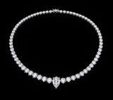 ( Pear + tennis ) Moissanite Diamond  Necklace |   قلادة الماس الموزنايت