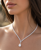 ( Pear + tennis ) Moissanite Diamond  Necklace |   قلادة الماس الموزنايت