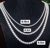 Moissanite Diamond Tennis Necklace | 0.5 carat |  قلادة الماس الموزنايت تنس | نص قيراط لكل الماسة