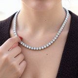Moissanite Diamond Tennis Necklace | 0.5 carat |  قلادة الماس الموزنايت تنس | نص قيراط لكل الماسة