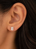 Radiant shape Moissanite Diamond Earring | 2 carat - -حلق الماس الموزنايت