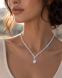( Pear + tennis ) Moissanite Diamond  Necklace |   قلادة الماس الموزنايت