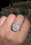 Oval cut Moissanite diamond ring -10.92 carat - خاتم الماس موزنايت