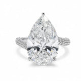 pear -cut Moissanite diamond ring -11.27  carat - خاتم الماس موزنايت