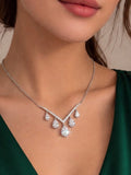 Moissanite Diamond  Necklace 12ct pear shape |   قلادة الماس الموزنايت