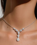 Moissanite Diamond  Necklace  pear shape |   قلادة الماس الموزنايت