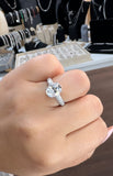 Oval  3ct Moissanite Diamond Ring - خاتم الماس موزنايت