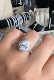 Pear 2.5CT Moissanite Diamond Ring - خاتم الماس موزنايت