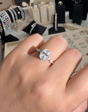 Oval  3ct Moissanite Diamond Ring - خاتم الماس موزنايت