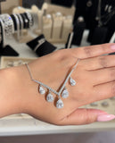 Moissanite Diamond  Necklace 12ct pear shape |   قلادة الماس الموزنايت