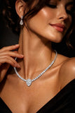 ( Pear + tennis ) Moissanite Diamond  Necklace |   قلادة الماس الموزنايت