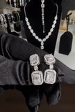 Emerald shape Moissanite Diamond Set -  طقم الماس موزنايت