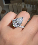 pear -cut Moissanite diamond ring -11.27  carat - خاتم الماس موزنايت