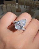 pear -cut Moissanite diamond ring -11.27  carat - خاتم الماس موزنايت