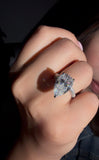 pear -cut Moissanite diamond ring -11.27  carat - خاتم الماس موزنايت