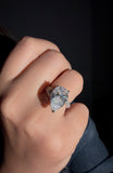pear -cut Moissanite diamond ring -11.27  carat - خاتم الماس موزنايت
