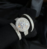 Prestige Moissanite Diamond Ring - خاتم الماس موزنايت - ثلاث قطع