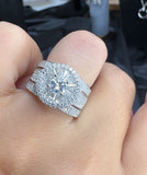 Prestige Moissanite Diamond Ring - خاتم الماس موزنايت - ثلاث قطع