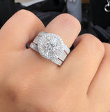 Prestige Moissanite Diamond Ring - خاتم الماس موزنايت - ثلاث قطع