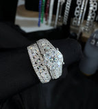 Majestic Moissanite Diamond Ring - خاتم الماس موزنايت - قطعتين