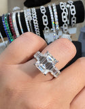 5 ct - Emerald Shape |  Moissanite Diamond Ring - خاتم الماس موزنايت