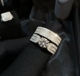 1ct -Brilliant Moissanite Diamond Ring - خاتم الماس موزنايت - قطعتين