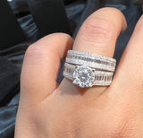 Princess Moissanite Diamond Ring - خاتم الماس موزنايت - قطعتين