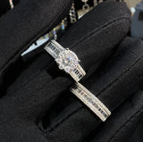 Princess Moissanite Diamond Ring - خاتم الماس موزنايت - قطعتين