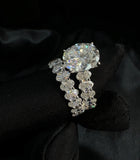 13.1 carat | Oval Moissanite Diamond Ring - خاتم الماس موزنايت - قطعتين