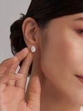 oval shape Moissanite Diamond Earring- -حلق الماس الموزنايت