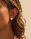 Pear shape Moissanite Diamond Earring- -حلق الماس الموزنايت