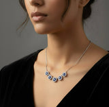 sapphire and  moissanite Diamond Necklace  -   عقد -  ياقوت أزرق و الماس موزنايت