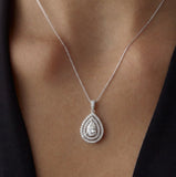 Moissanite diamond necklace - pear shape -  قلادة الماس الموزنايت