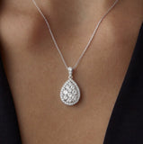 Moissanite diamond necklace - pear shape -  قلادة الماس الموزنايت