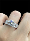 Moissanite Diamond Ring - خاتم الماس موزنايت - توينز قطعتين