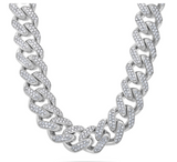 Diamond Moissanite Cuban Link Chain - قلادة الماس الموزنايت
