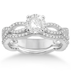 Twins Moissanite Diamond Ring -  خاتم الماس موزنايت  | قطعتين