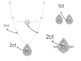 Pear Moissanite Diamond  Set  - طقم الماس موزنايت