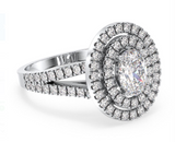 Moissanite Diamond Ring - OVAL  -  خاتم الماس موزنايت