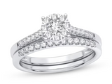 Queen Moissanite Diamond Ring - خاتم الماس موزنايت - توينز قطعتين