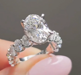 13.1 carat | Oval Moissanite Diamond Ring - خاتم الماس موزنايت - قطعتين