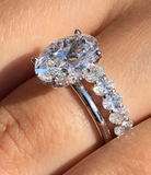 8.9 carat | Oval Moissanite Diamond Ring - خاتم الماس موزنايت - قطعتين