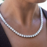 Moissanite Diamond Tennis Necklace | 0.5 carat |  قلادة الماس الموزنايت تنس | نص قيراط لكل الماسة