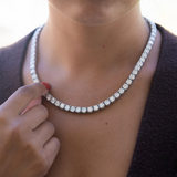 Moissanite Diamond Tennis Necklace | 0.5 carat |  قلادة الماس الموزنايت تنس | نص قيراط لكل الماسة