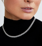 Diamond Moissanite Cuban Link Chain - قلادة الماس الموزنايت